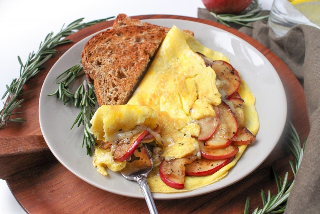 omelet on a plate with toast