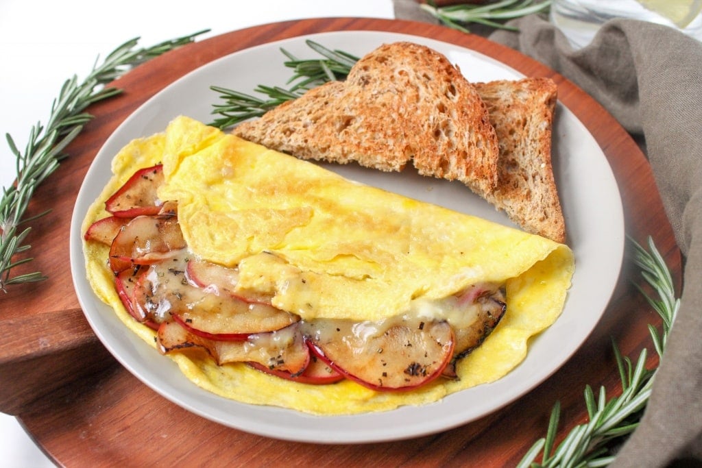 omelet on a plate with toast