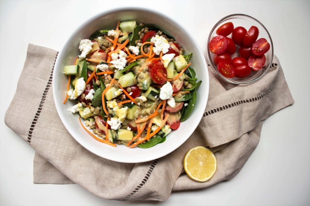 lentil grain salad bowl