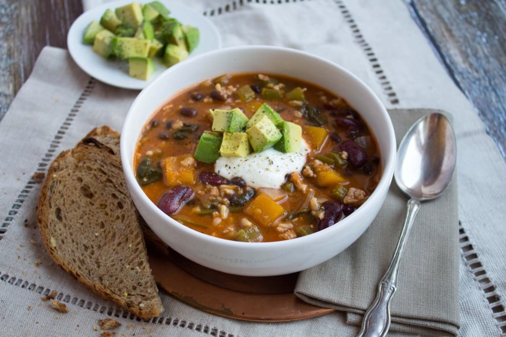 healthy fall squash chili recipe