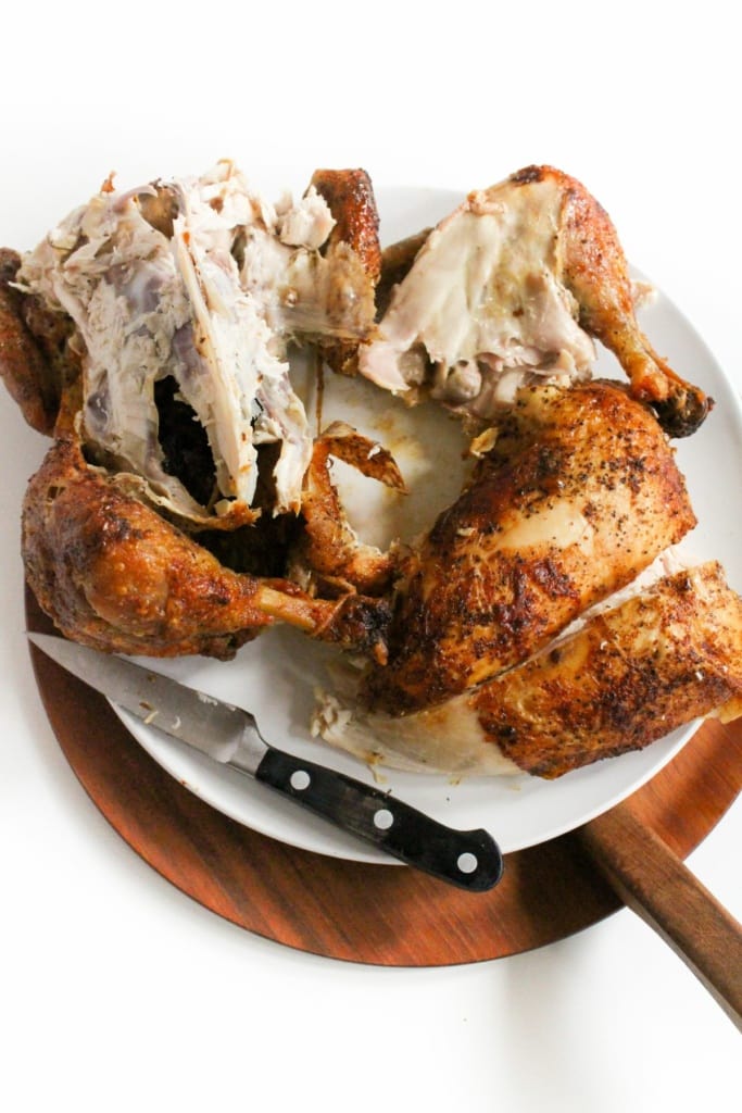 carved chicken on a plate