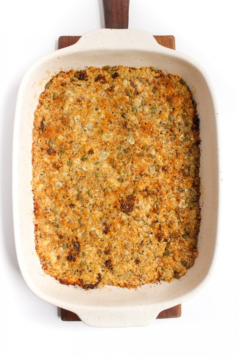 savory granola bars just out of the oven
