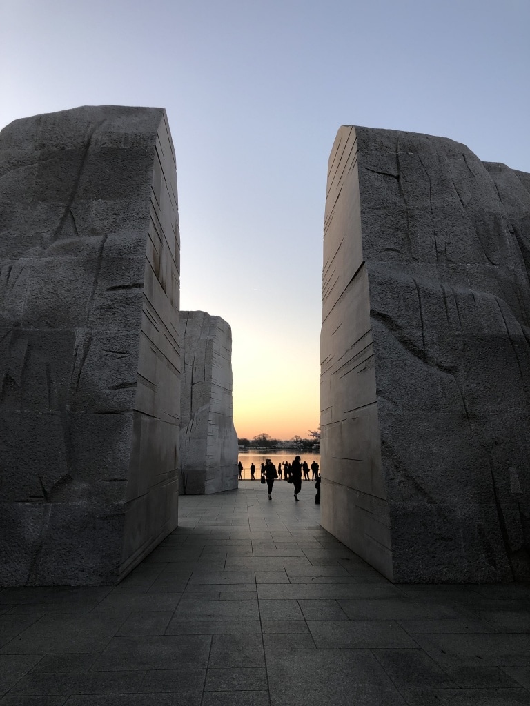 mlk statue sunrise