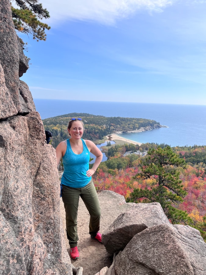 anne mauney hiking up the beehive hike