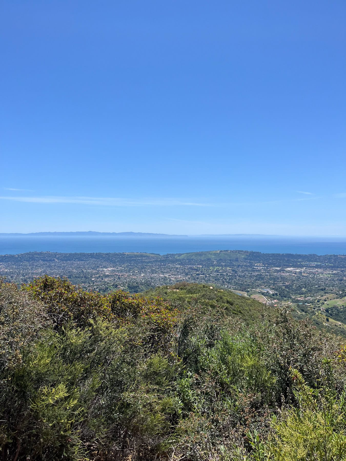 view from inspiration point santa barbara trail summit