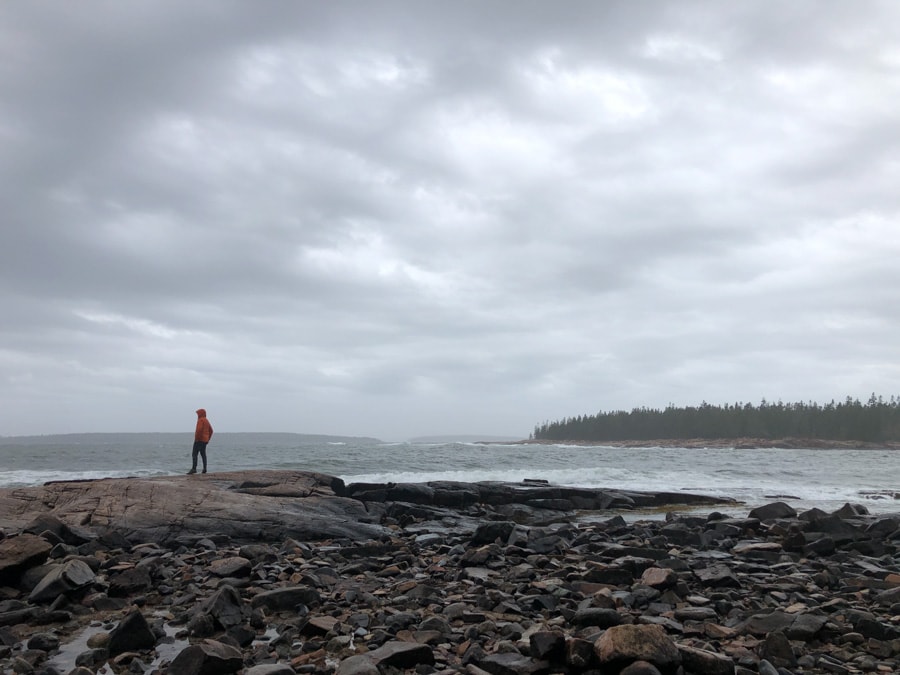 exploring rugged maine coastline