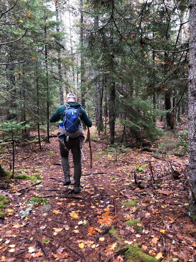 starting the giant slide hike in acadia
