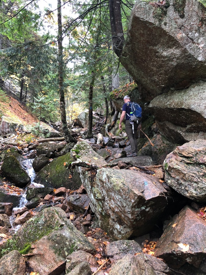 giant slide hike rock scrambling