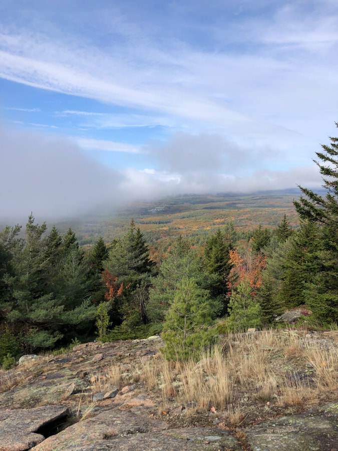 view from sargent mountain in acadia