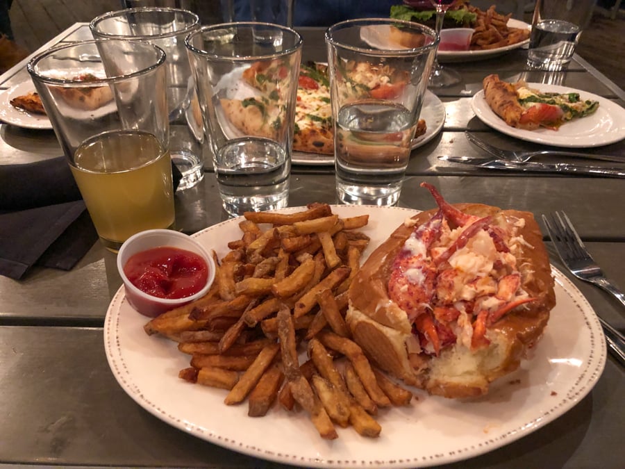 lobster roll from blaze brewing in camden maine