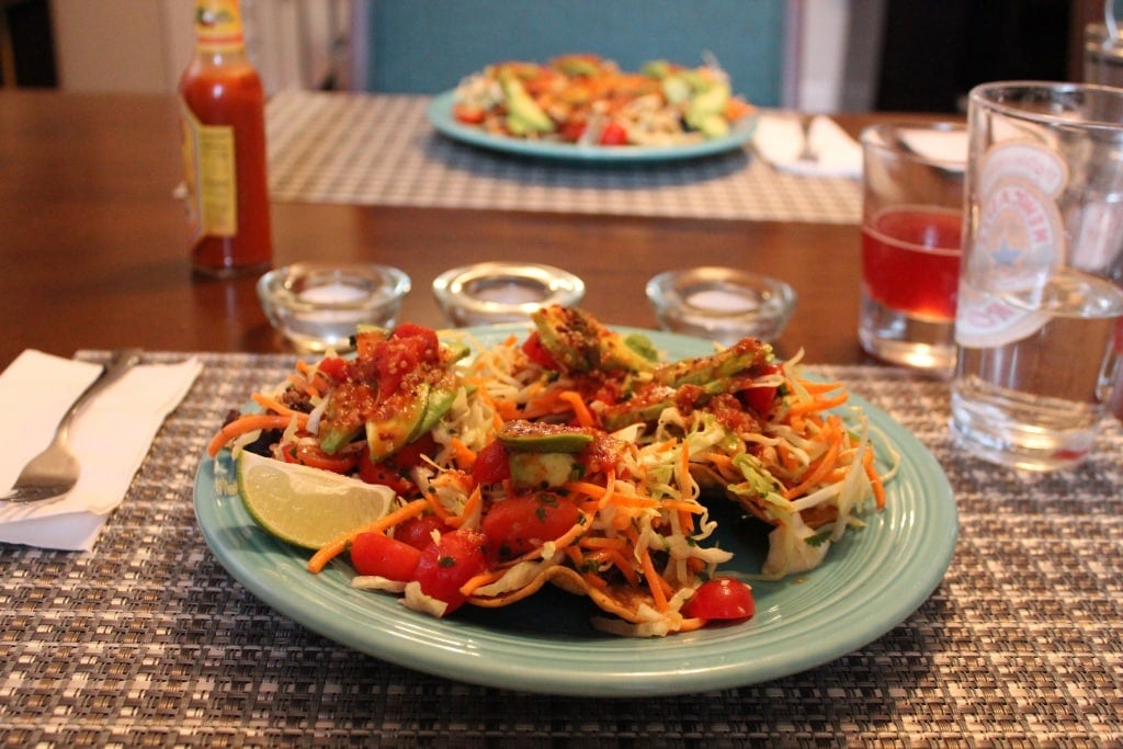 quinoa black bean tostada