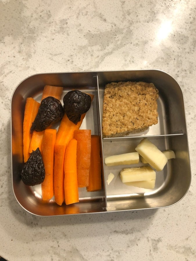 figs and carrots, bobo's, cheese