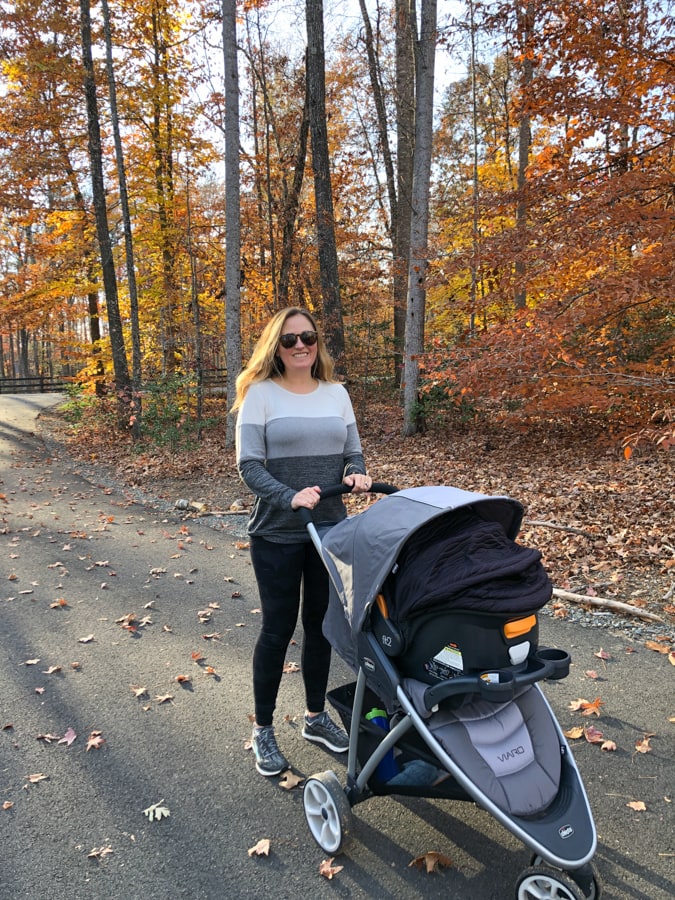 walking in the fall at lake anna