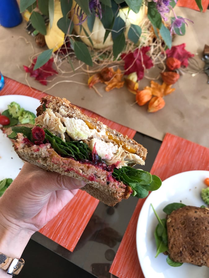 leftover turkey and cranberry sandwich
