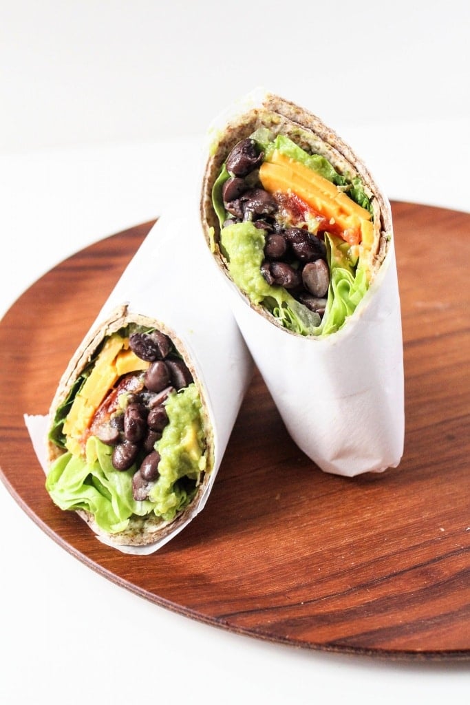 Healthy Sandwich Ideas - Vegetarian Mexican Black Bean Wrap