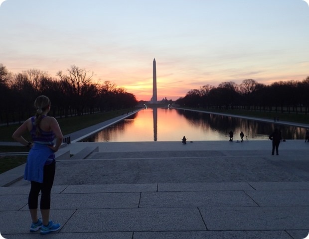 sunrise view from lincoln memorial