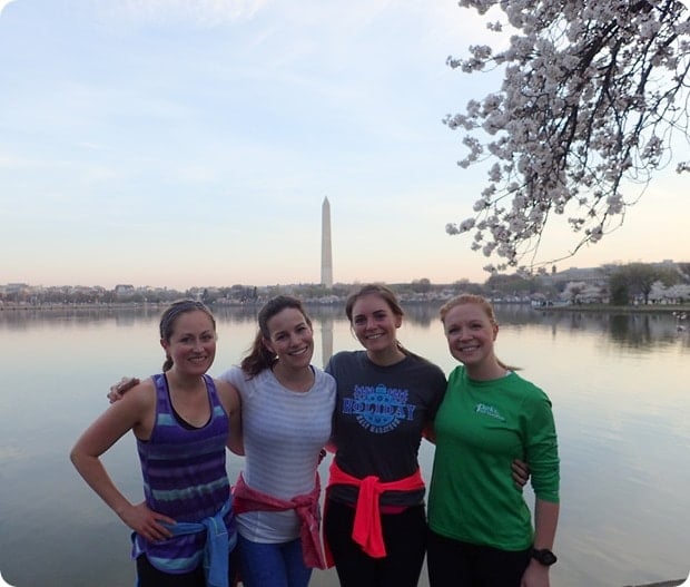 running the cherry blossom tidal basin