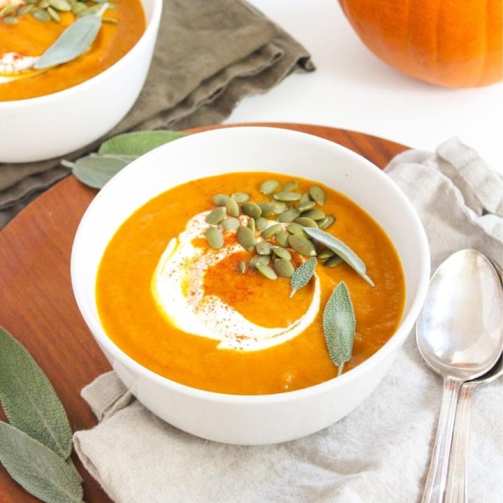 Spiced & Creamy Slow Cooker Pumpkin Soup (Veggie-Packed)