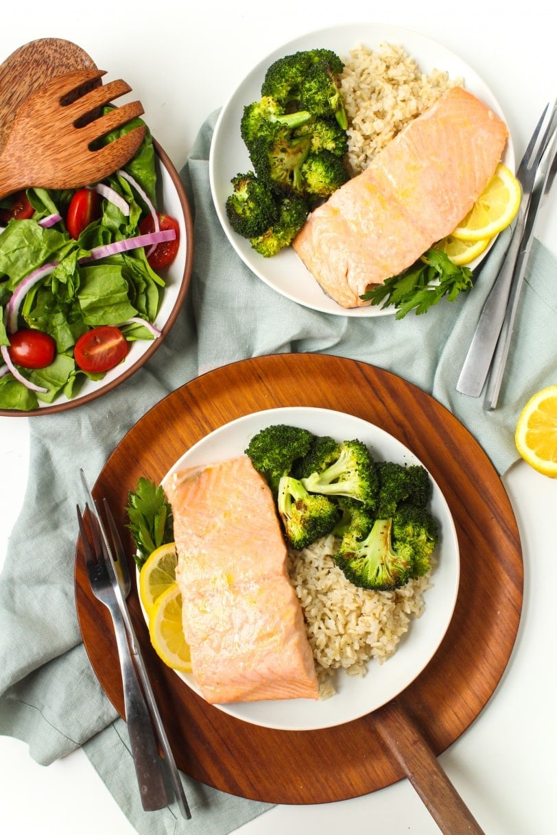 super easy baked lemon salmon