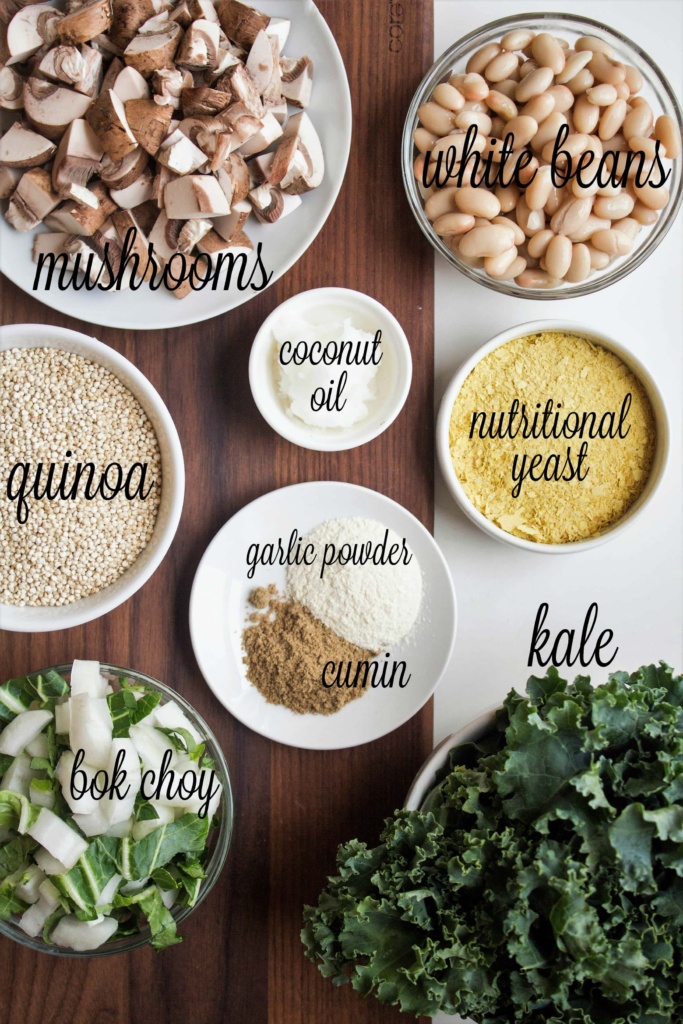 Vegan Mushroom Quinoa ingredients