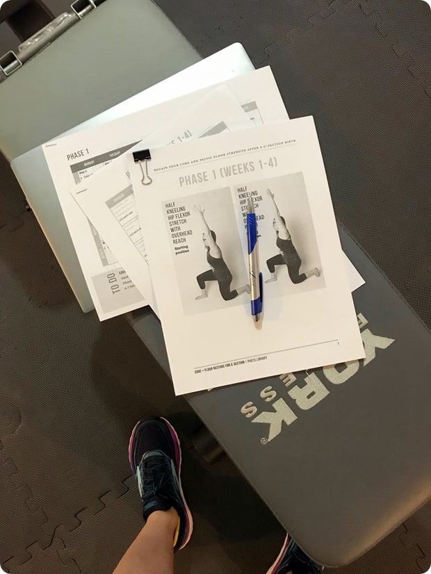 working out after a c section