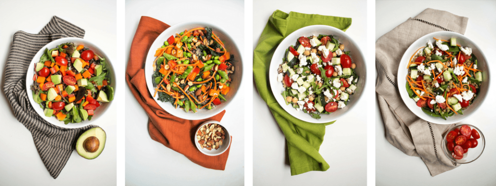 how to make healthy mix and match salad bowls
