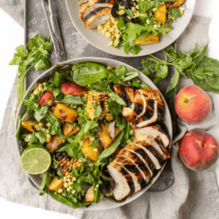 honey lime chicken peach salad