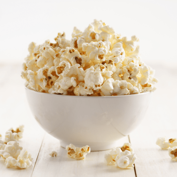 eating popcorn late at night