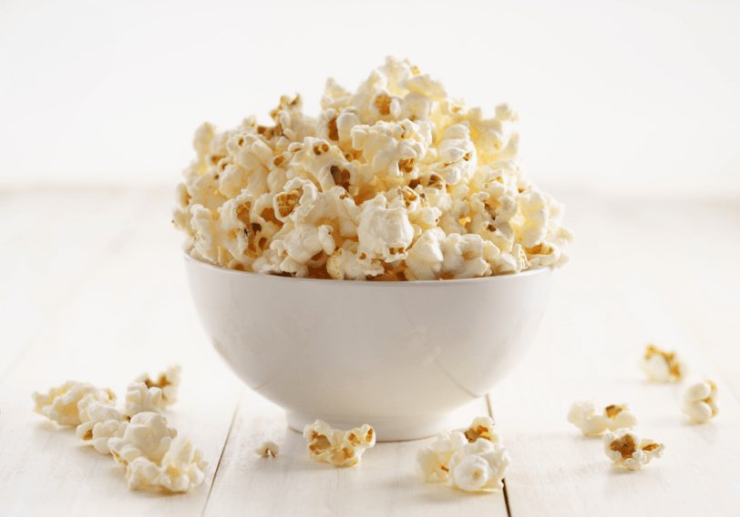 eating popcorn late at night